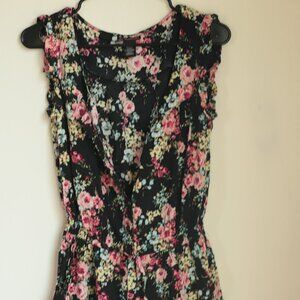 AMAZING black button up lightweight romper